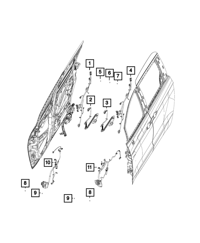68401638AB - : Front Door Wiring, Right for Mopar Image