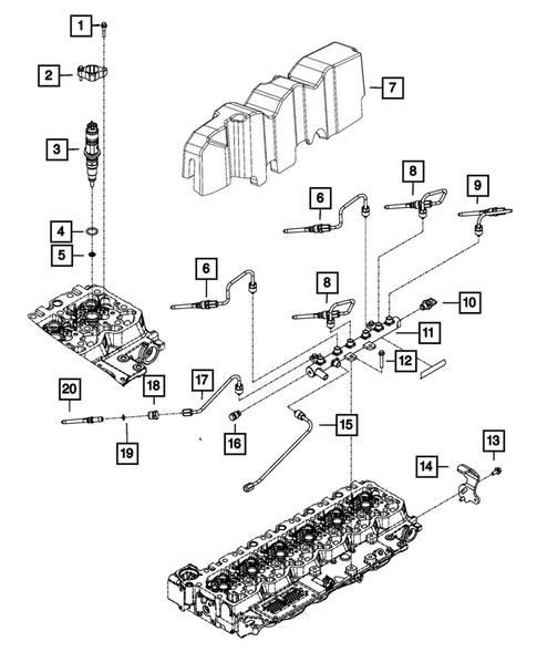 Fuel Rail and Injectors for 2017 Ram 3500 #1