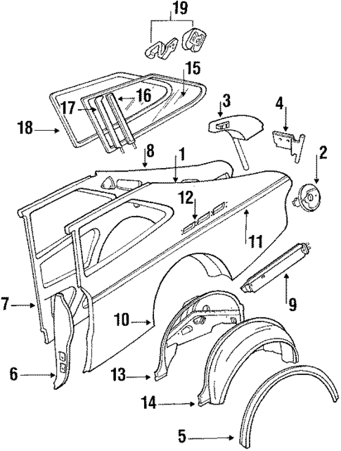 Quarter Panel & Components for 1991 Saab 900 #0