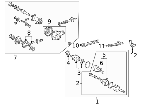Carrier & Front Axles for 2009 Toyota FJ Cruiser #0