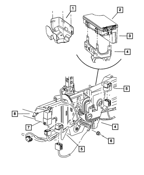 Power Distribution Center, Fuse Block, Junction Block, Relays and Fuses for 2008 Dodge Caliber #1