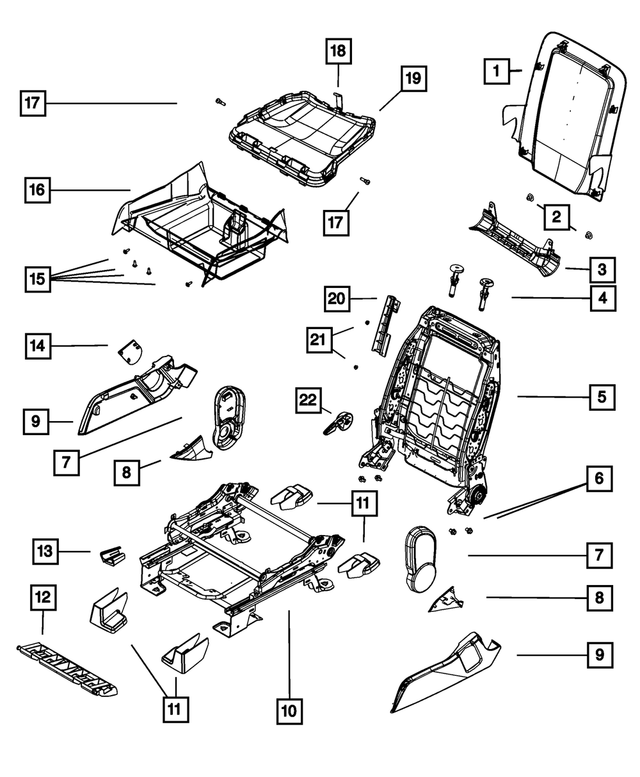 1LR25GT5AB - : Seat Shield, Left, Outboard for Mopar Image