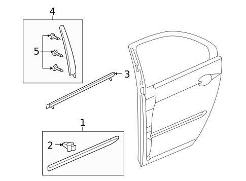 Exterior Trim - Rear Door for 2006 Acura RL #0