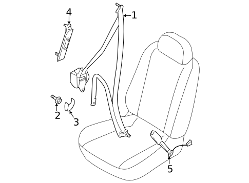 Front Seat Belts for 2009 Nissan Altima #1