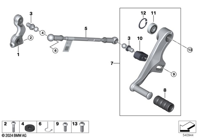 46639908452 - Manual Transmission: Screw M8x30 for BMW-Motorrad Image
