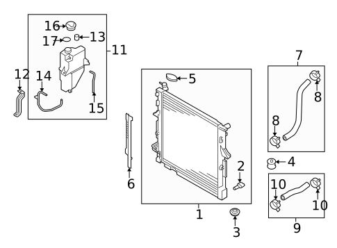 Radiator & Components for 2009 Kia Borrego #0