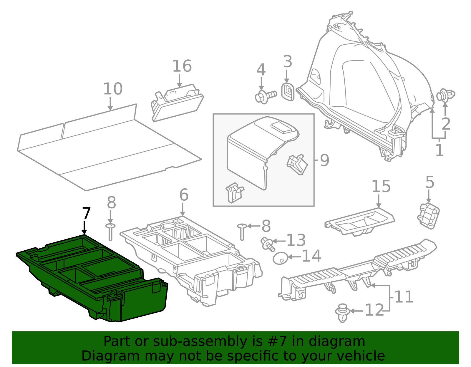 2023-2025 Toyota Trunk Floor Storage Box 64997-47140 | Toyota