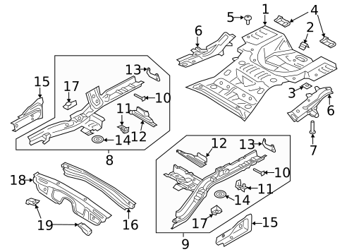 Rear Floor & Rails for 2019 Lincoln Continental #0