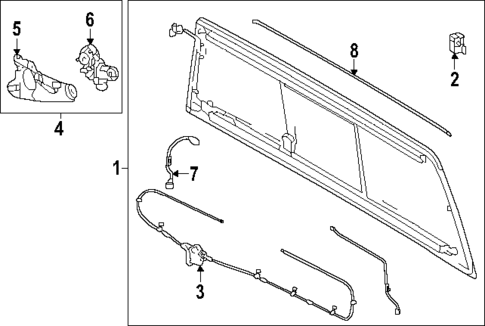 Glass & Hardware - Back for 2024 Toyota Tacoma #0
