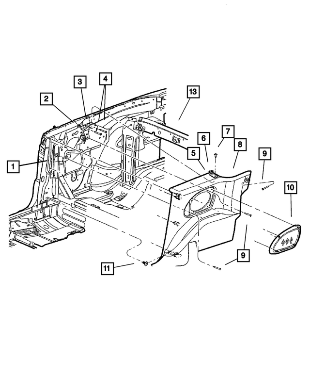 YQ91XT5AD - Interior Trim: Quarter Trim Panel, Left for Mopar Image