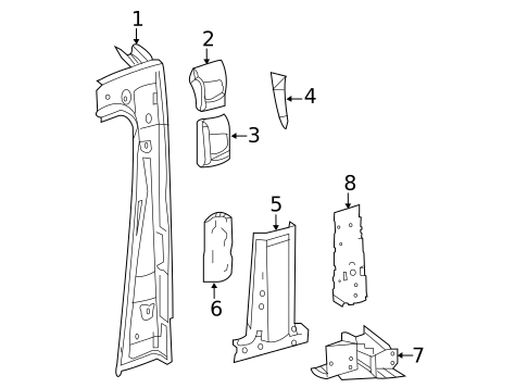 Center Pillar for 2024 Mercedes-Benz Sprinter 4500 #0