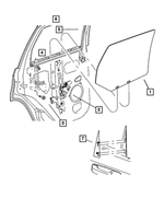 55394311AB - Doors and Related Parts: Rear Door Glass, Left for Mopar Image