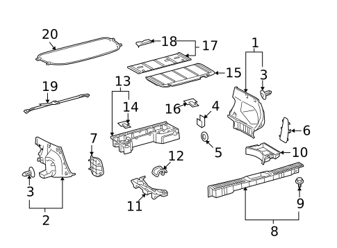 Interior Trim - Rear Body for 2009 Toyota Matrix #0