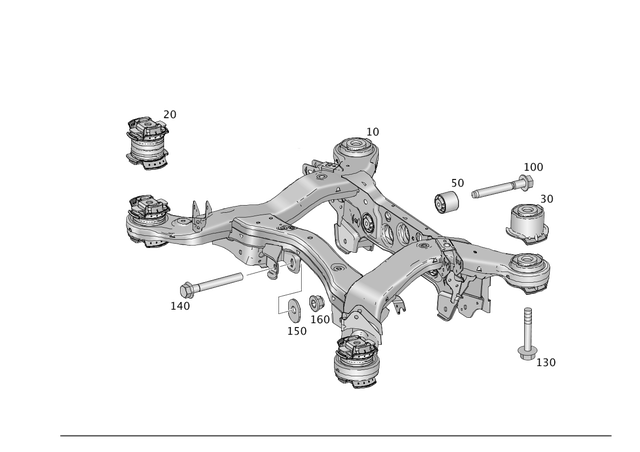 1663330500 - Rear Axle: Bearing Element, Elastom for Mercedes-Benz: GL350, GL450, GL550, GL63 AMG, GLE300d, GLE350, GLE400, GLE43 AMG, GLE450 AMG, GLE550e, GLE63 AMG, GLE63 AMG S, GLS350d, GLS450, GLS550, GLS63 AMG, ML250, ML350, ML400, ML550, ML63 AMG Image image