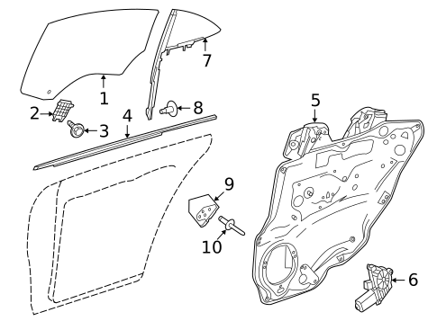 Glass - Rear Door for 2014 Mercedes-Benz CLS63 AMG S #0