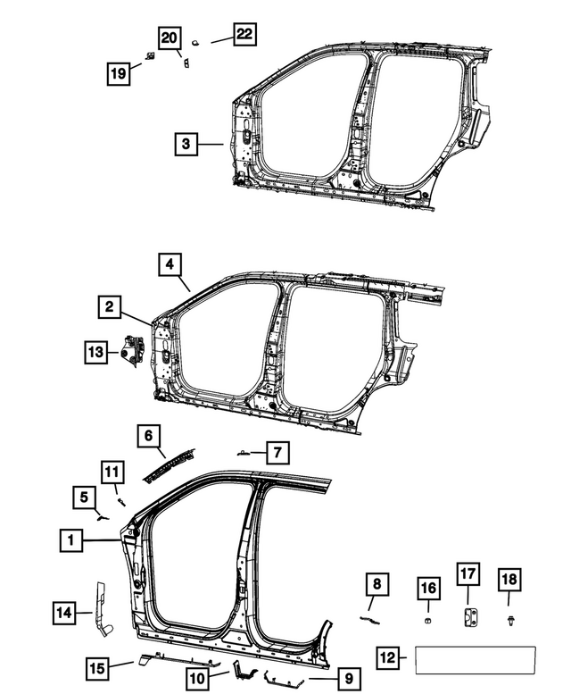 « 68531357AI – Body Sheet Metal Except Doors : Ouverture Latérale De Caisse Raidisseur, Côté Gauche pour Mopar Image »