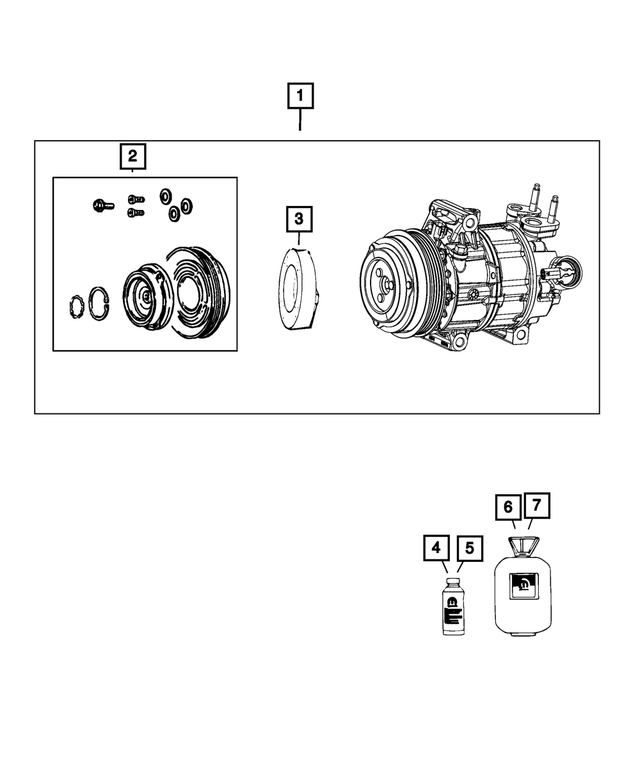 68245083AA - Air Conditioners and Heaters: Air Conditioning Compressor for Mopar Image image