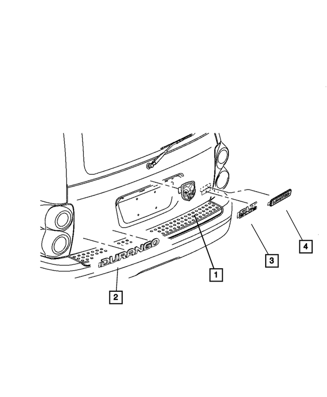 55078101AA - Exterior Ornamentation: Nameplate for Mopar Image image