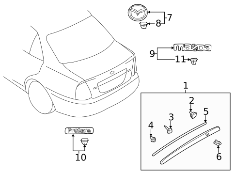 Exterior Trim - Trunk for 1999 Mazda Protege #0