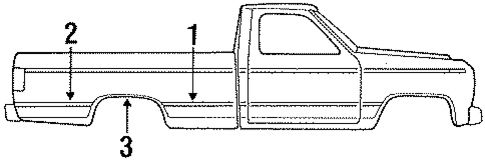 Exterior Trim - Pick UP Box for 1997 Ford F-350 #1