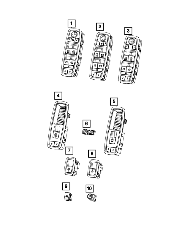 68256685AA - Electrical: Power Top Switch for Mopar Image