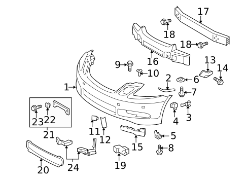 Bumper & Components - Front for 2006 Lexus GS430 #0