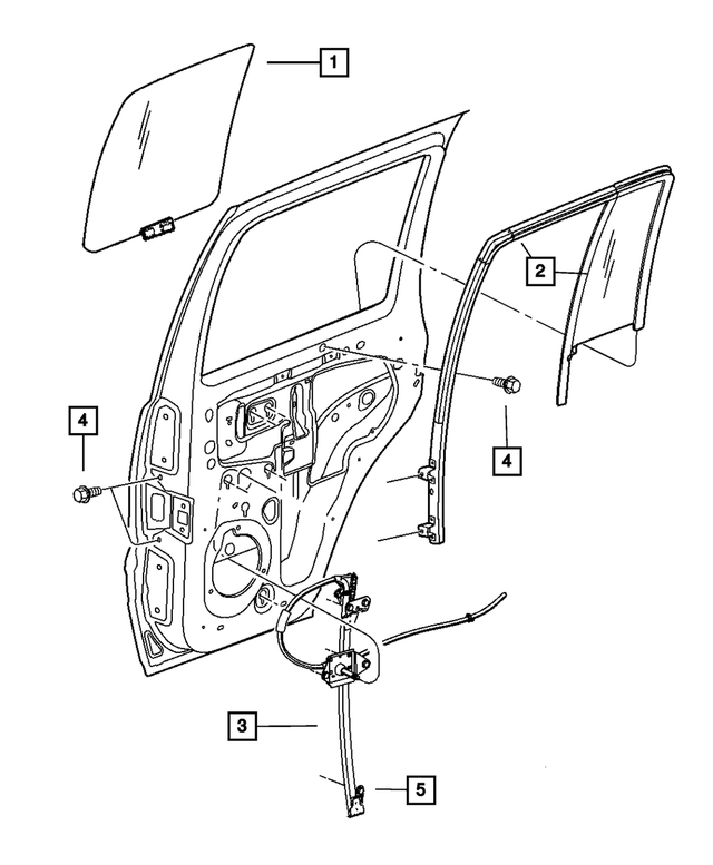 55360962AD - Doors and Related Parts: Rear Door Glass, Right for Mopar Image