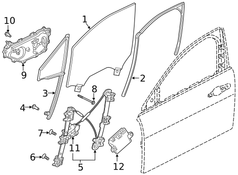 Glass - Front Door for 2020 Jaguar I-Pace #0