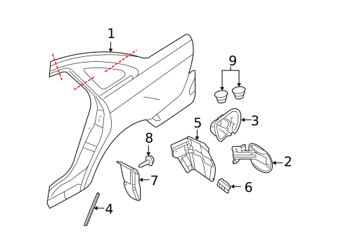 Quarter Panel & Components for 2009 Mercury Sable #0