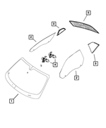 68166861AF - Glass: Shipping Assembly - 30 Lite Glass Windshield for Mopar Image