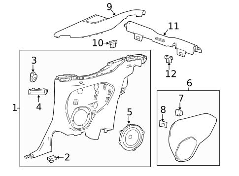 Interior Trim - Quarter Panels for 2021 Chevrolet Camaro #1