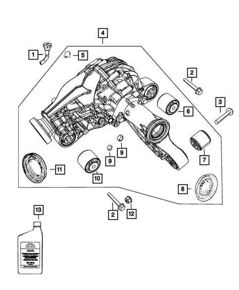 Front Axle;  Housing, Differential and Vent for 2012 Dodge Durango #0