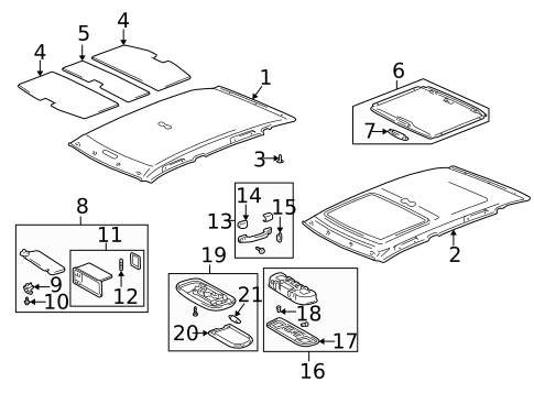 Interior Trim - Roof for 2001 Lexus IS300 #0