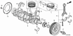 13010R40A10 - Engine: PISTON SET A (STD) for Honda Image