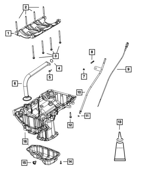 Engine Oiling, Oil Pan and Indicator (Dipstick) for 2011 Dodge Charger #0