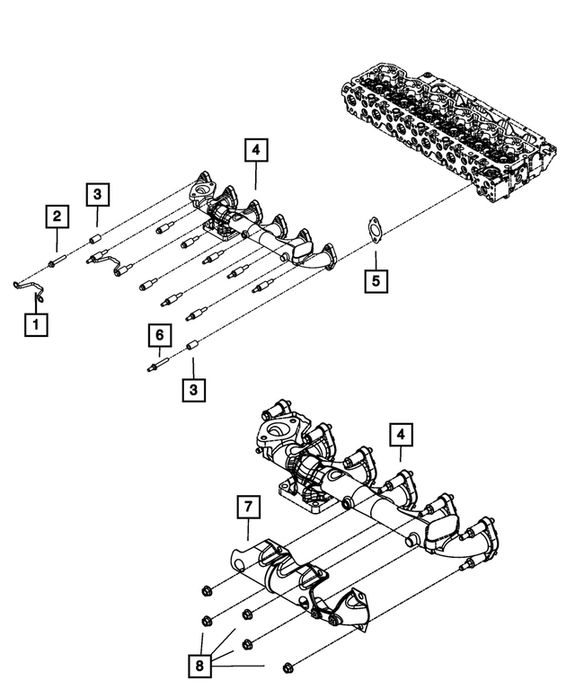 68482545AA - 6.7L Turbo Diesel; Engine: Exhaust Manifold for Mopar Image