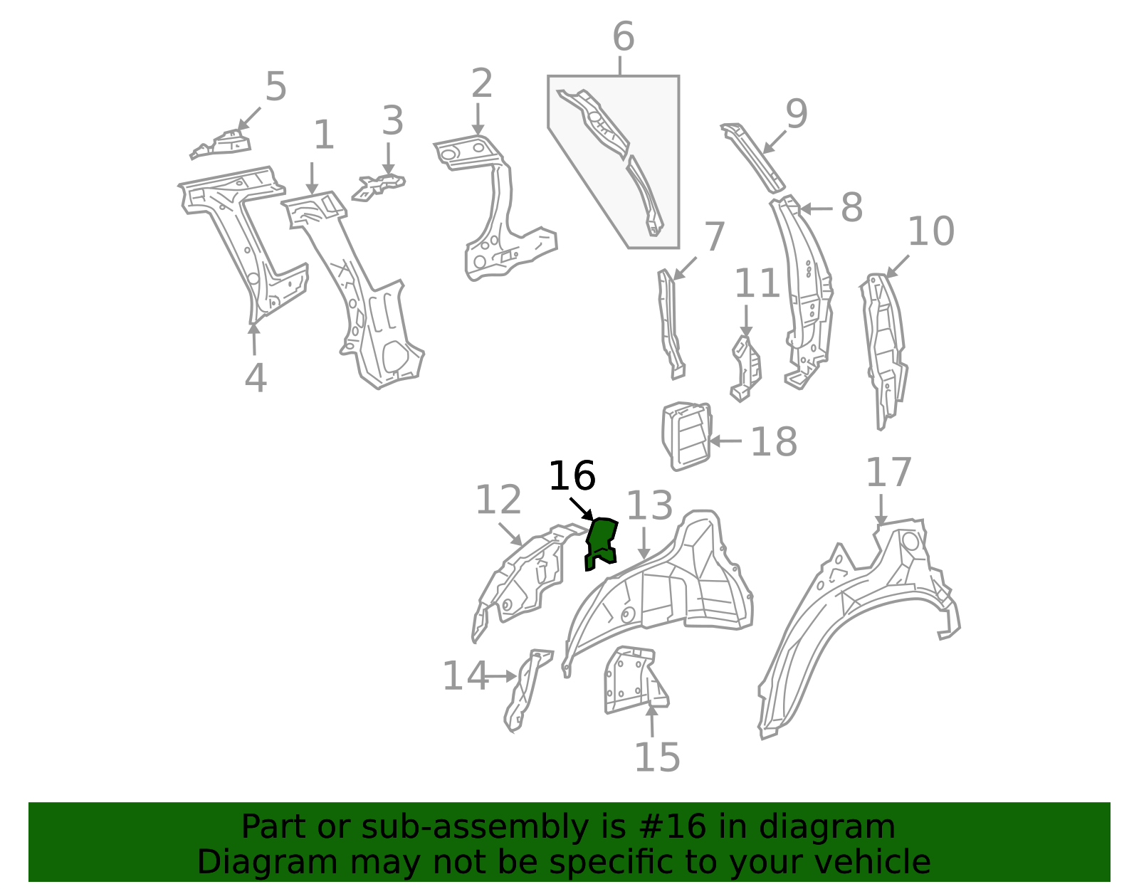 2006-2018 Toyota RAV4 Wheel Housing Bracket 61655-0R010 | Toyota Parts ...