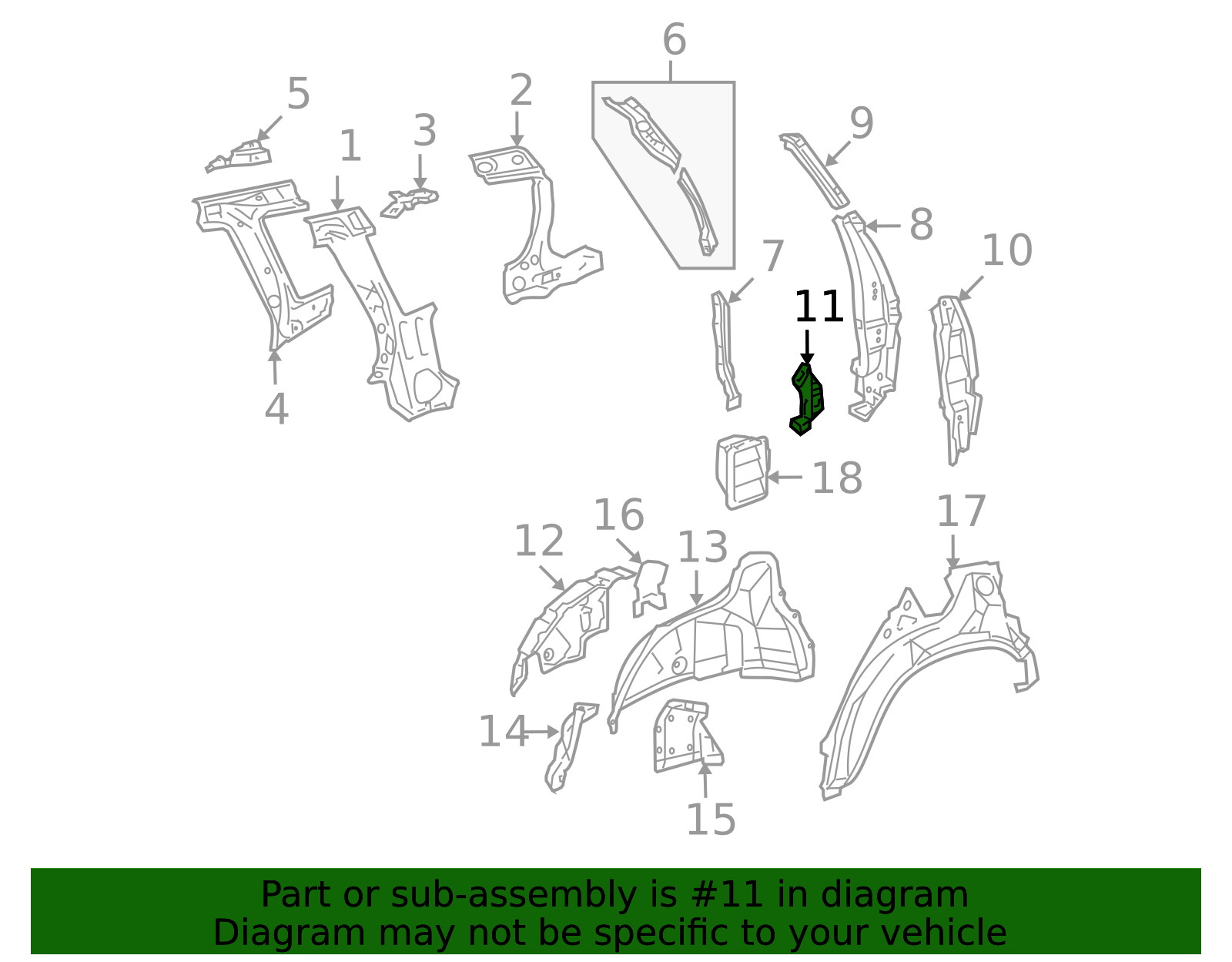 2006-2012 Toyota RAV4 Quarter Panel Reinforcement 61746-0R010 | Toyota ...