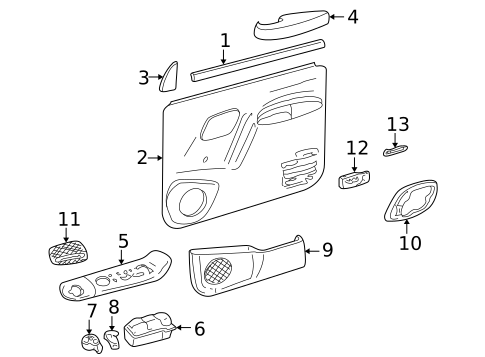 Interior Trim - Front Door for 1998 GMC C2500 Pickup #0
