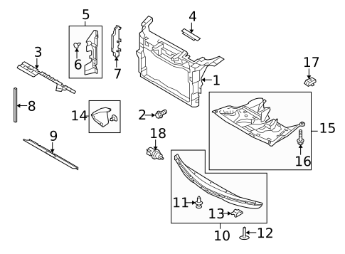 Radiator Support for 2014 Lincoln MKT #0