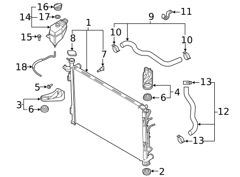Radiator & Components for 2021 Hyundai Palisade #0