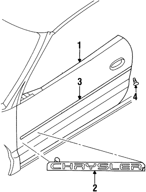 Exterior Trim - Door for 1998 Chrysler Sebring #0
