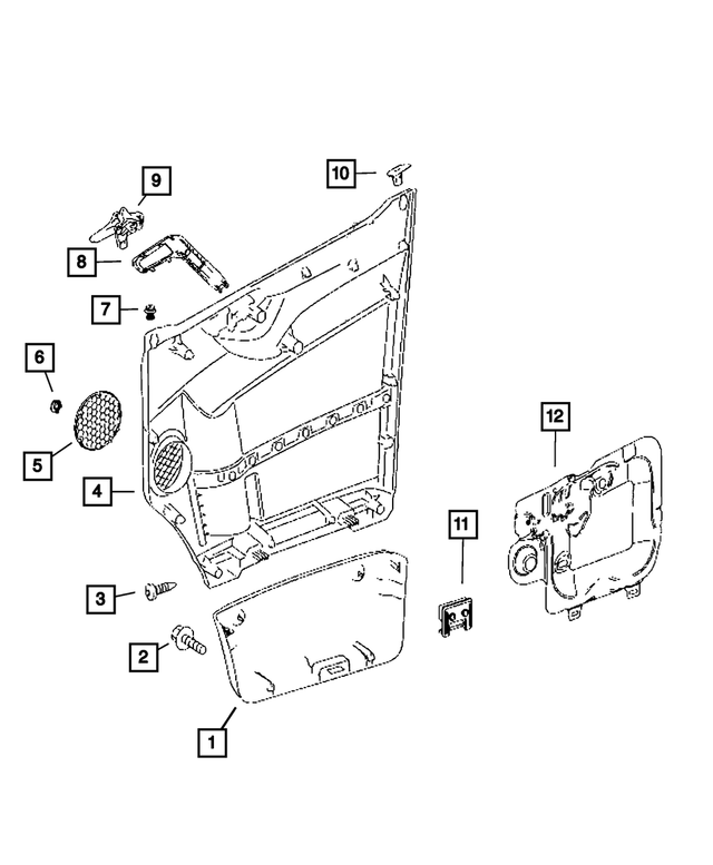 1HE52XDVAA - Interior Trim: Inside Release Handle, Right for Mopar Image