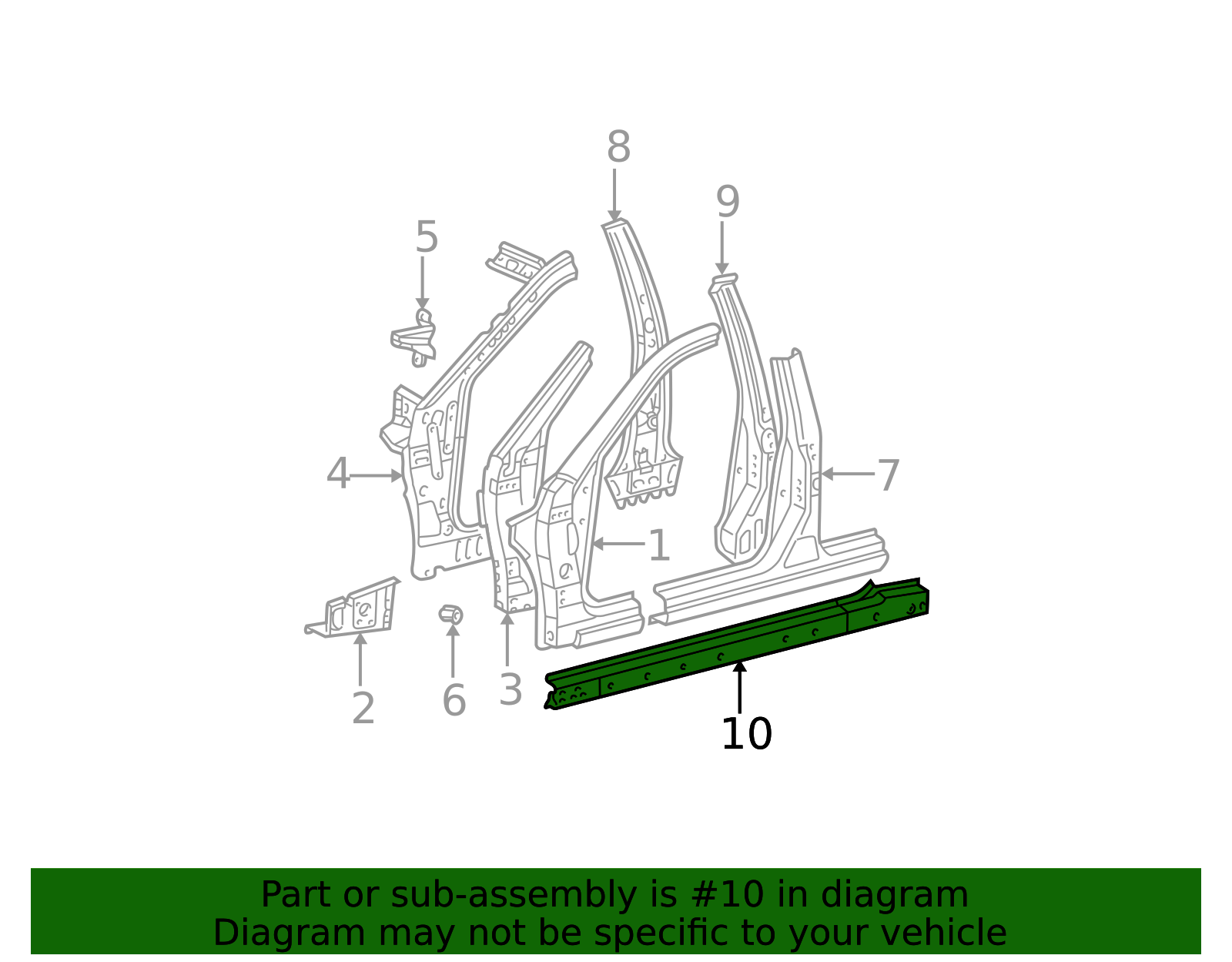 2004-2006 Toyota Camry Rocker Panel Reinforcement 61305-AA040 | Toyota ...