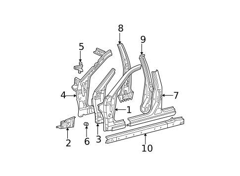 Hinge Pillar for 2002 Toyota Camry #0