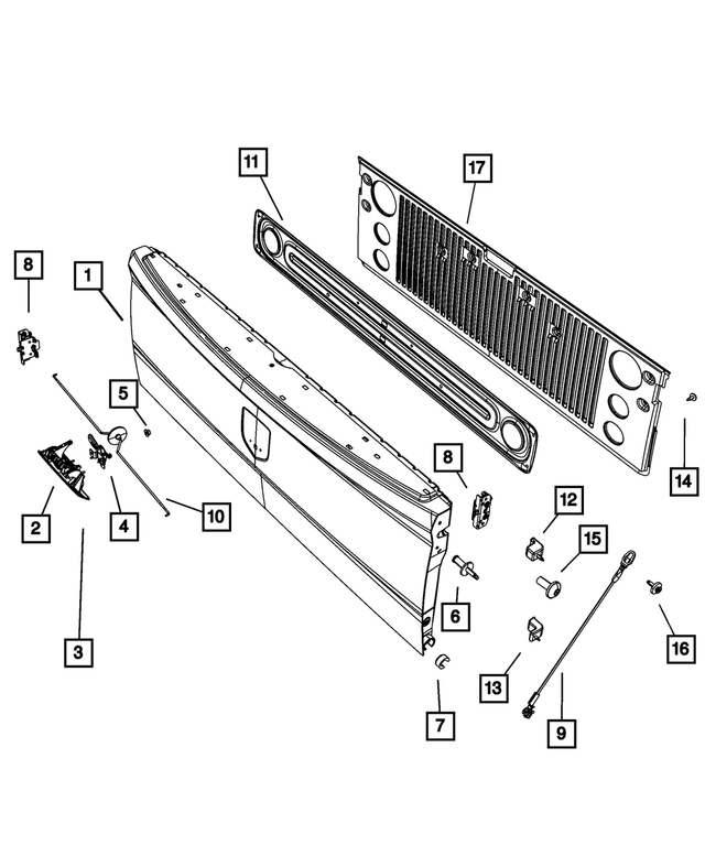 55277397AA - Body Sheet Metal Except Doors: Tailgate for Mopar Image