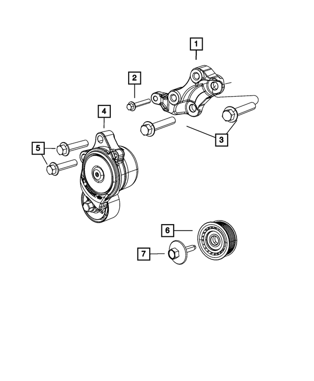 68312402AA - Cooling: Tensioner Support Bracket for Mopar Image