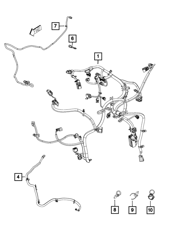 68447110AA - Electrical: Grid Heater Wiring for Mopar Image