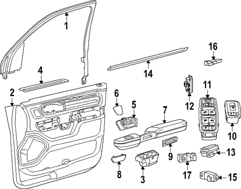 Interior Trim - Front Door for 2025 Ram 1500 #0