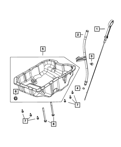 Engine Oiling, Oil Pan and Indicator (Dipstick) for 2016 Dodge Dart #0